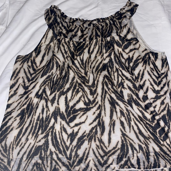 Talbots Black and Cream Zebra Print Blouse - Picture 1 of 5